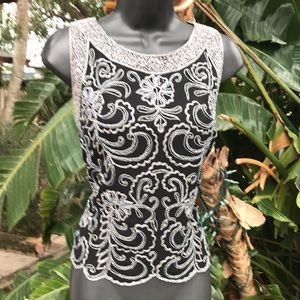 - J kara Beaded and pearl halter look top